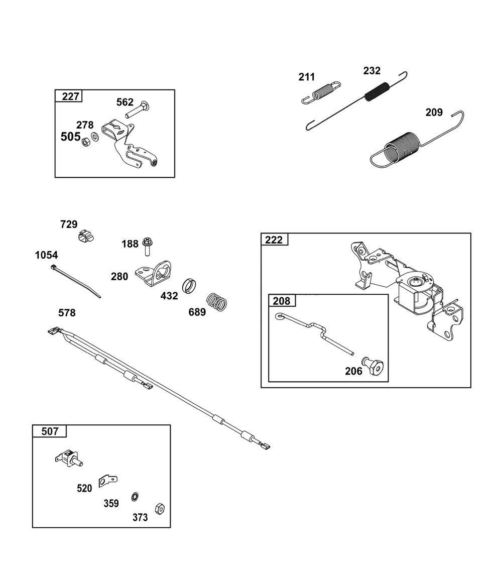 Controls Group Diagram and Parts List for 389447-1215-E1  Briggs and Stratton Engine